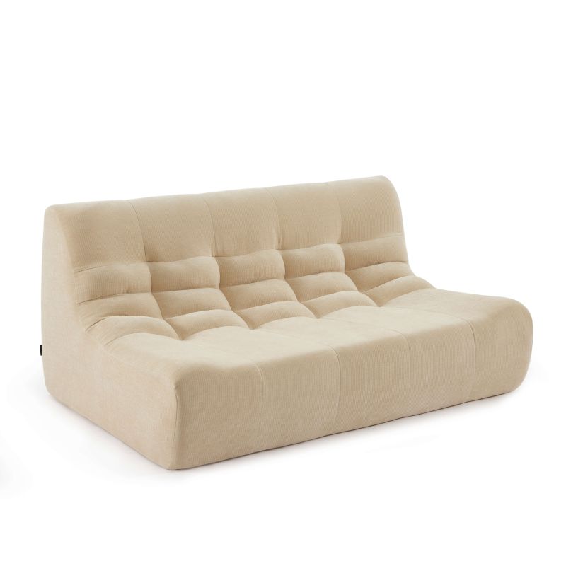 Banquette JANIS modulable 2 places velours beige