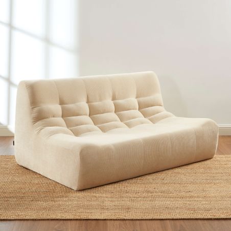 Banquette JANIS modulable 2 places velours beige