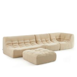 Banquette JANIS modulable 2 places velours beige