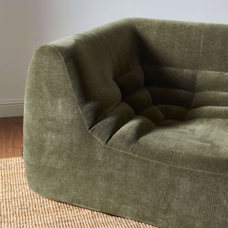 Chauffeuse d'angle JANIS modulable 1 place velours vert