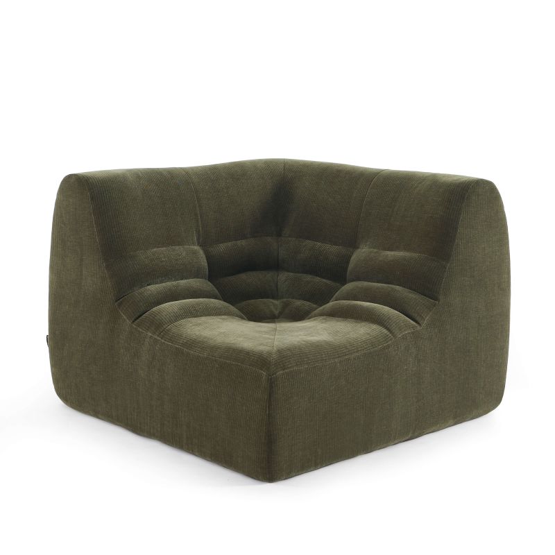 Chauffeuse d'angle JANIS modulable 1 place velours vert