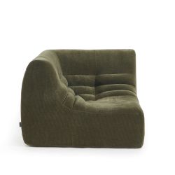 Chauffeuse d'angle JANIS modulable 1 place velours vert