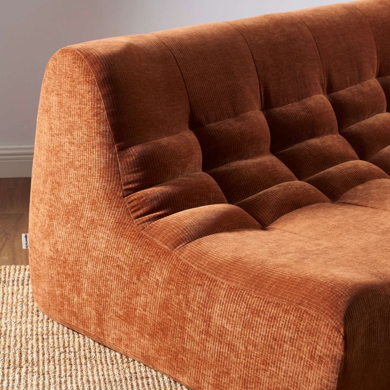 Banquette JANIS modulable 2 places velours terracotta