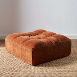 Pouf JANIS modulable 1 place velours terracotta