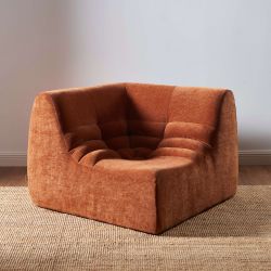 Chauffeuse d'angle JANIS modulable 1 place velours terracotta