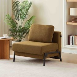 Fauteuil convertible NIO 1 place tissu marron