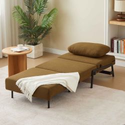 Fauteuil convertible NIO 1 place tissu marron