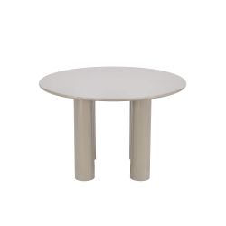 Table de séjour ronde NORI laquée brillante beige 120cm