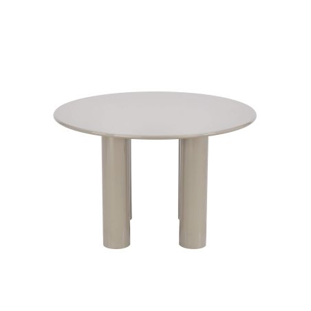 Table de séjour ronde NORI laquée brillante beige 120cm