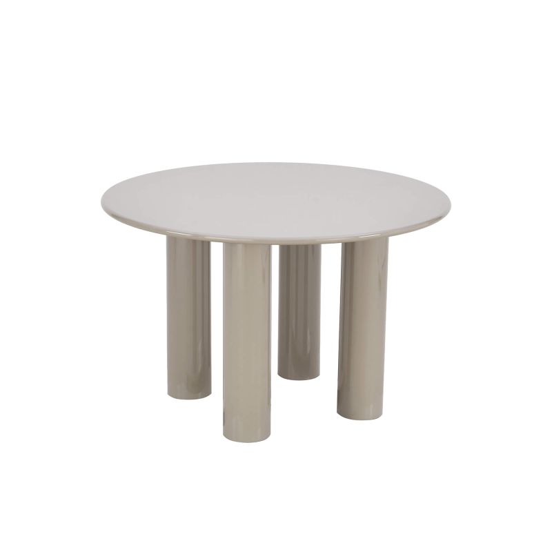 Table de séjour ronde NORI laquée brillante beige 120cm