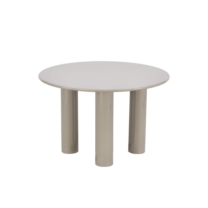 Table de séjour ronde NORI laquée brillante beige 120cm