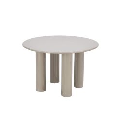 Table de séjour ronde NORI laquée brillante beige 120cm