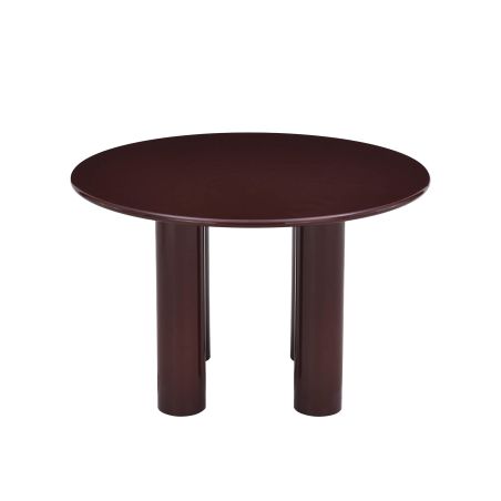 Table de séjour ronde NORI laquée brillante marron 120cm