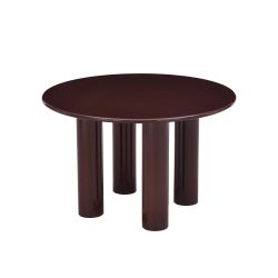 Table de séjour ronde NORI laquée brillante marron 120cm