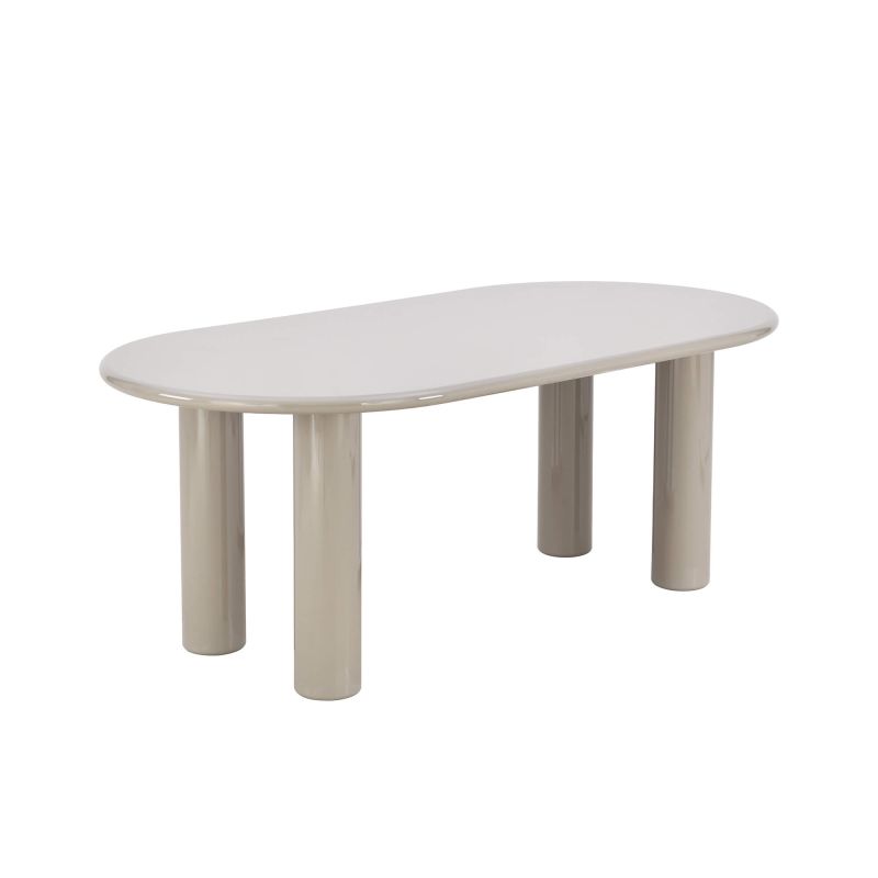 Table de séjour NORI laquée brillante beige 200cm