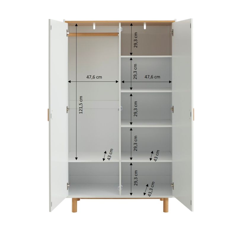 Armoire enfant AURA blanc 2 portes