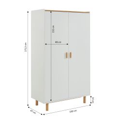 Armoire enfant AURA blanc 2 portes