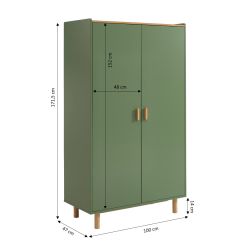 Armoire enfant AURA vert 2 portes