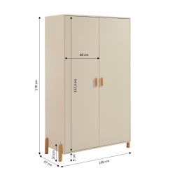 Armoire enfant ILIO beige 2 portes