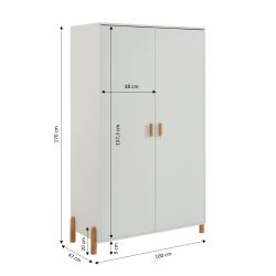 Armoire enfant ILIO blanc 2 portes