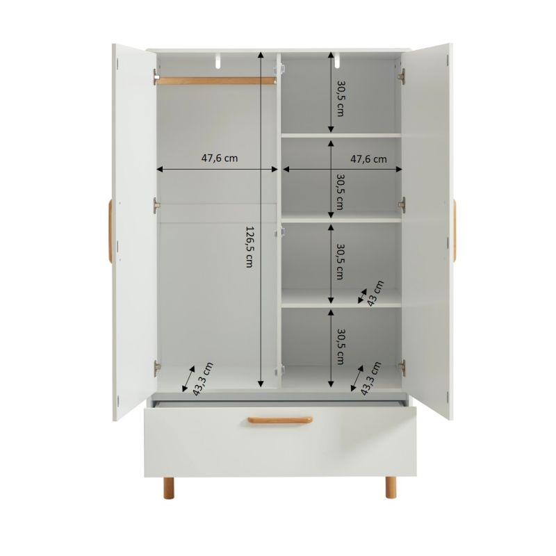 Armoire enfant ROME blanc 2 portes