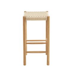 Lot de 2 tabourets ELLIO chêne massif et corde