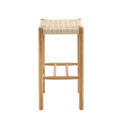 Lot de 2 tabourets ELLIO chêne massif et corde