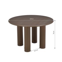 Table de séjour ronde NORI laquée brillante verte 120cm