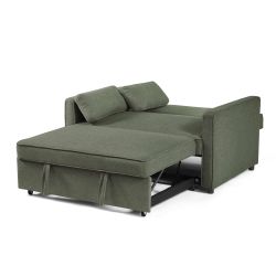 Canapé droit convertible NEVA 2 places tissu vert