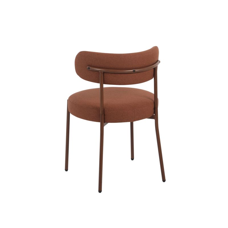 Lot de 2 chaises NOA tissu terracotta pieds métal finition noyer