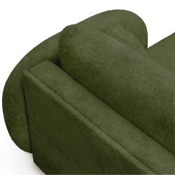 Canapé d'angle droit convertible CARLOTTA 4 places tissu chenille vert kaki