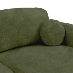 Canapé d'angle droit convertible CARLOTTA 4 places tissu chenille vert kaki