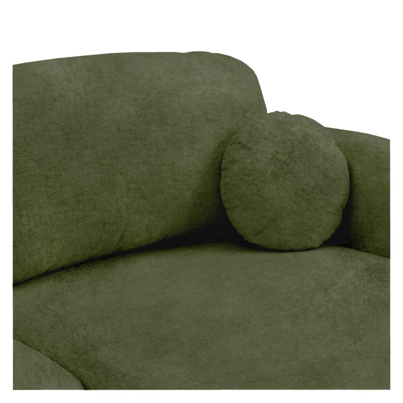 Canapé d'angle droit convertible CARLOTTA 4 places tissu chenille vert kaki