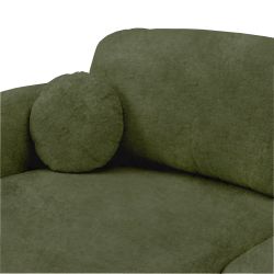 Canapé d'angle gauche convertible CARLOTTA 4 places tissu chenille vert kaki