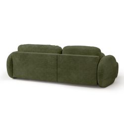 Canapé d'angle gauche convertible CARLOTTA 4 places tissu chenille vert kaki