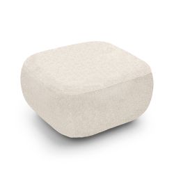 Pouf CARLOTTA tissu chenille écru