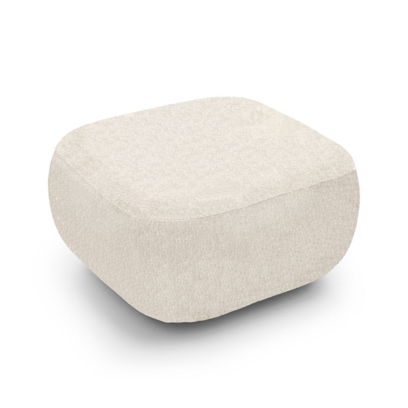 Pouf CARLOTTA tissu chenille écru