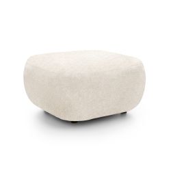 Pouf CARLOTTA tissu chenille écru