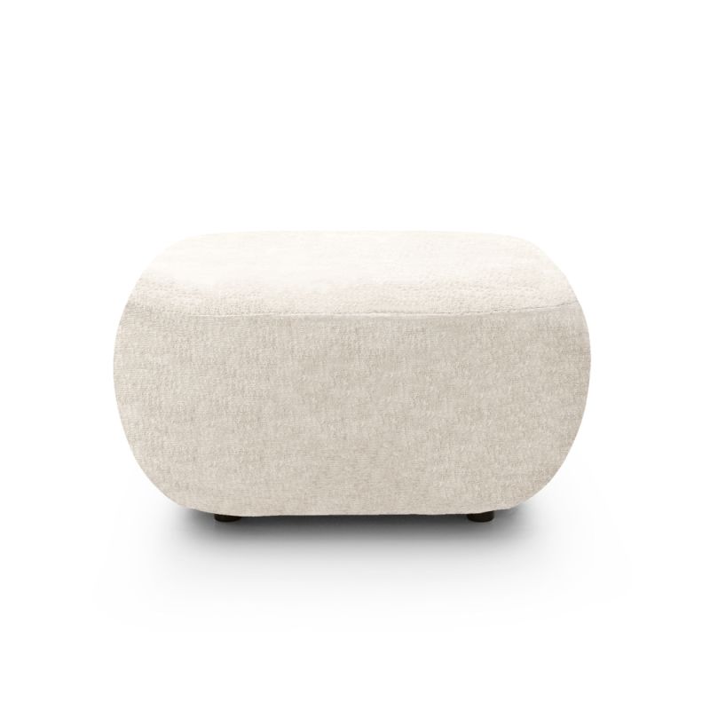 Pouf CARLOTTA tissu chenille écru