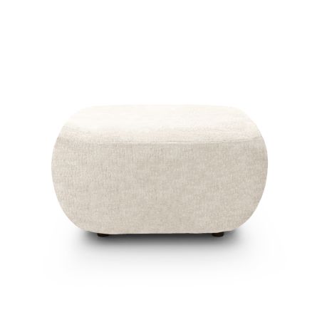 Pouf CARLOTTA tissu chenille écru