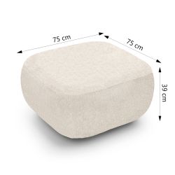 Pouf CARLOTTA tissu chenille écru