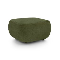 Pouf CARLOTTA tissu chenille vert kaki