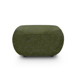 Pouf CARLOTTA tissu chenille vert kaki