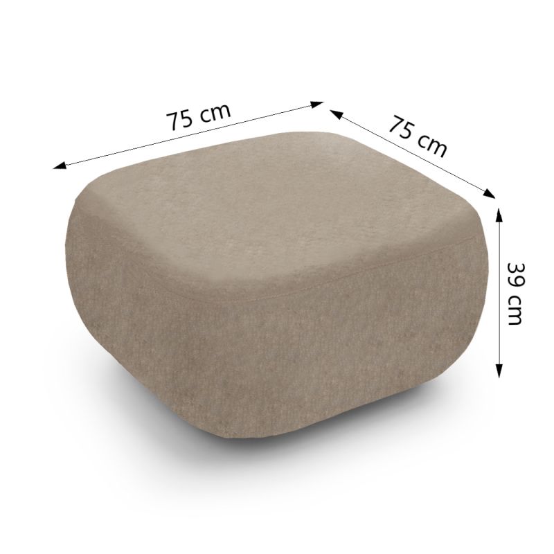 Pouf CARLOTTA tissu bouclette taupe