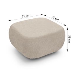 Pouf CARLOTTA tissu bouclette grège