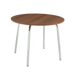 Table à manger ronde VASSI effet noyer 100cm