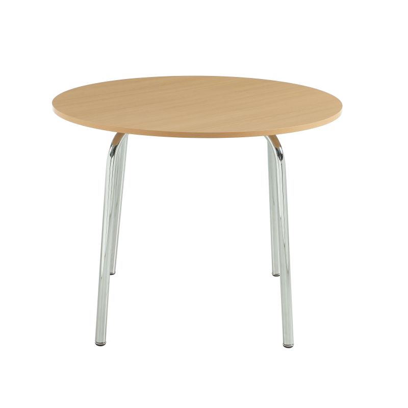 Table à manger ronde VASSI effet chêne 100cm