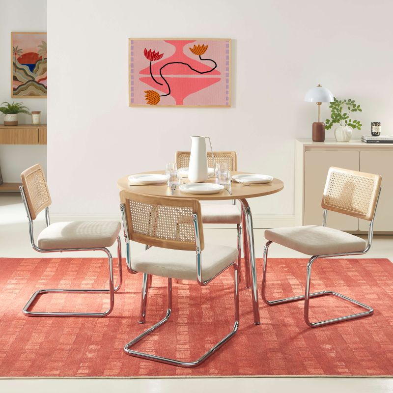 Table à manger ronde VASSI effet chêne 100cm