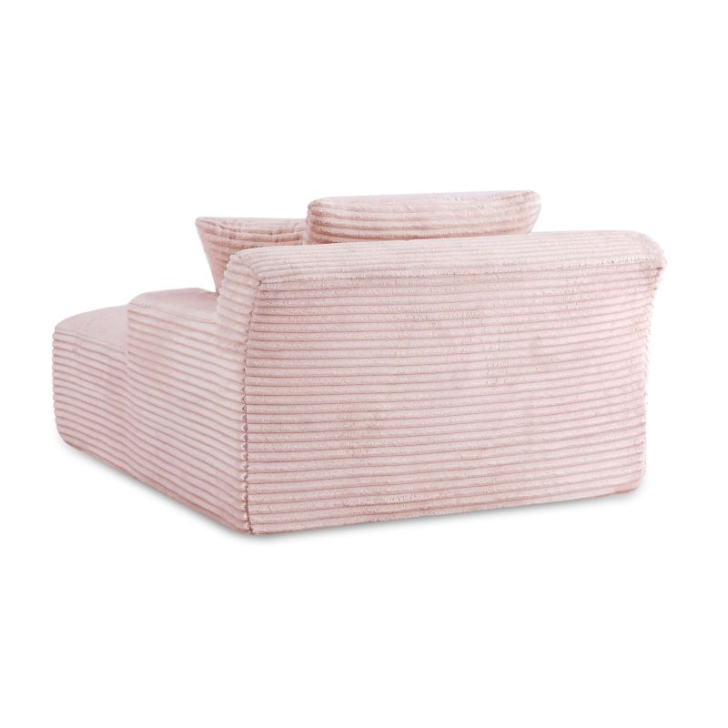 Canapé droit profond fixe et compressé KENEDY 1 place velours côtelé rose