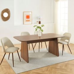 Table à manger LANGO rectangulaire effet noyer 180 cm